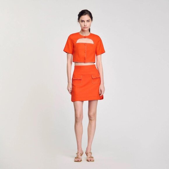 Sandro Paris orange matching set - Picture 2 of 2